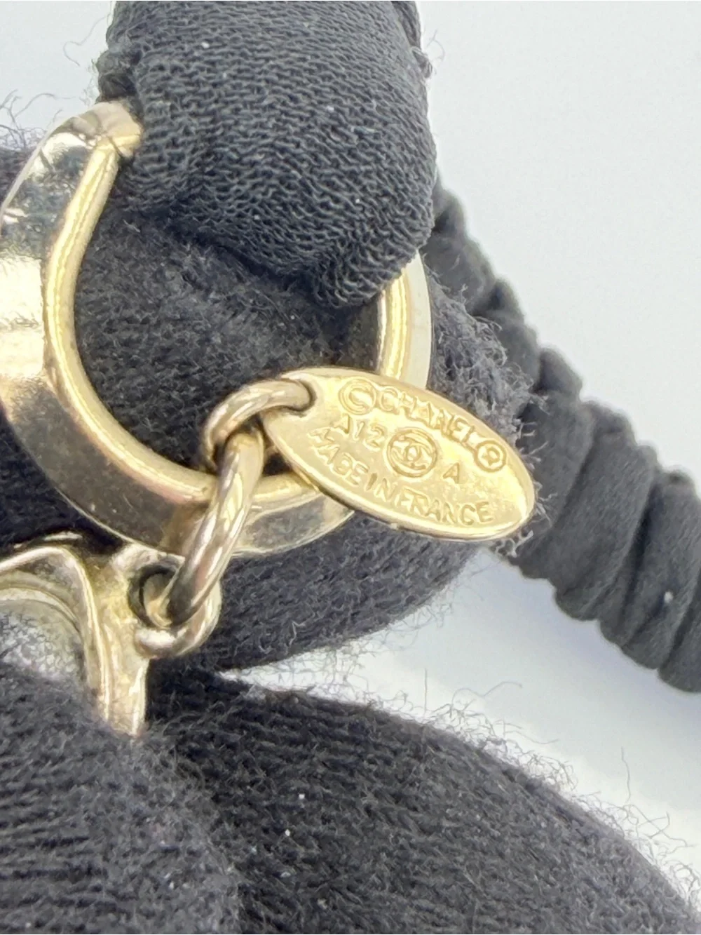 Chanel CC Stone Elastic Headband Rare